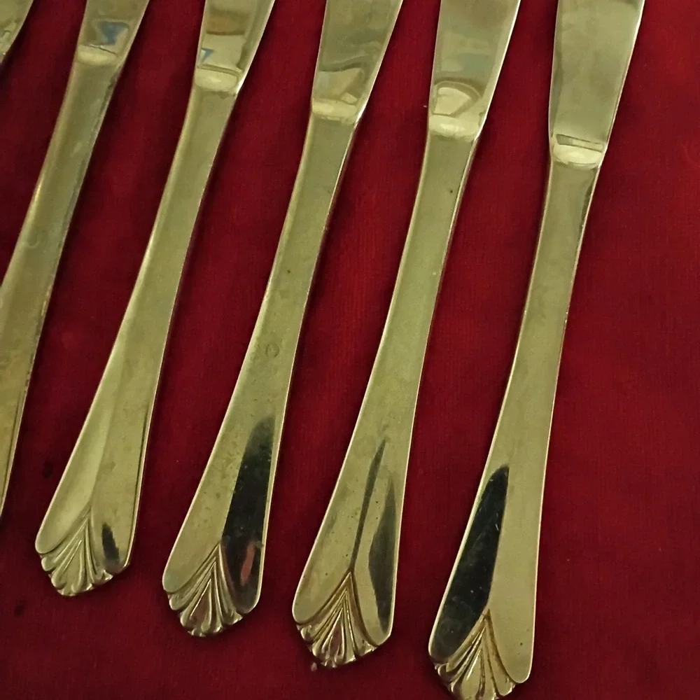 6 Dinner Knives Farberware‎ BAYPORT Stainless Glossy Flatware Replacement 8.5